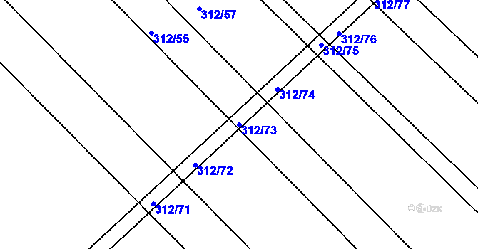 Parcela st. 312/73 v KÚ Lubno u Nechanic, Katastrální mapa