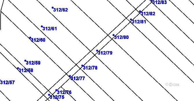 Parcela st. 312/79 v KÚ Lubno u Nechanic, Katastrální mapa