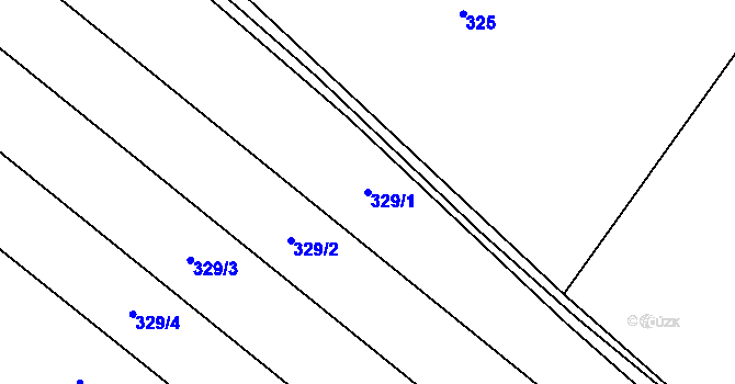 Parcela st. 329/1 v KÚ Lubno u Nechanic, Katastrální mapa