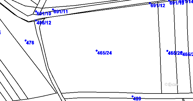 Parcela st. 465/24 v KÚ Lubno u Nechanic, Katastrální mapa
