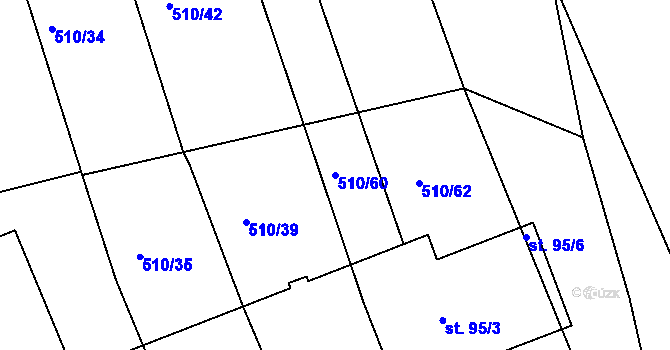 Parcela st. 510/60 v KÚ Lubno u Nechanic, Katastrální mapa
