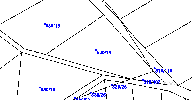Parcela st. 530/14 v KÚ Lubno u Nechanic, Katastrální mapa