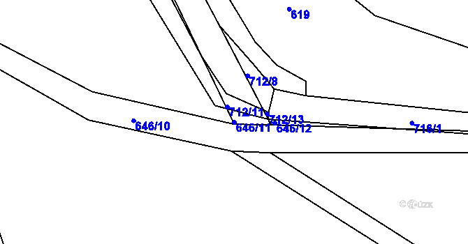 Parcela st. 646/11 v KÚ Lubno u Nechanic, Katastrální mapa