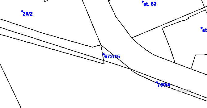Parcela st. 672/15 v KÚ Lubno u Nechanic, Katastrální mapa
