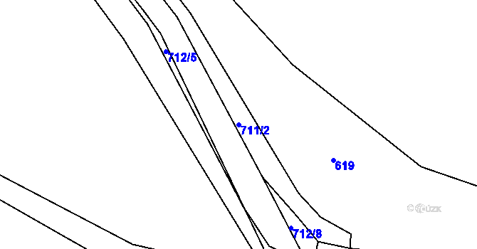 Parcela st. 711/2 v KÚ Lubno u Nechanic, Katastrální mapa