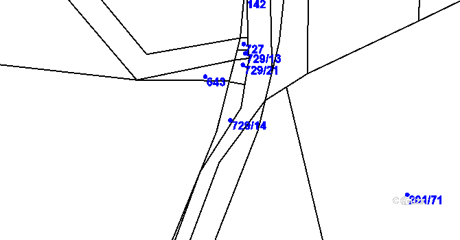 Parcela st. 729/14 v KÚ Lubno u Nechanic, Katastrální mapa