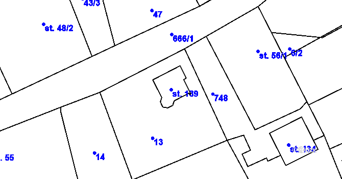 Parcela st. 139 v KÚ Lubno u Nechanic, Katastrální mapa