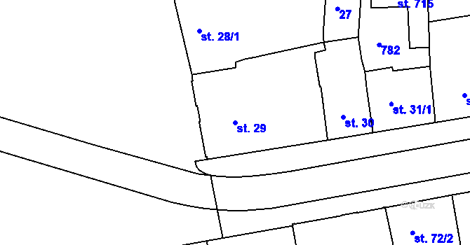 Parcela st. 29 v KÚ Nechanice, Katastrální mapa