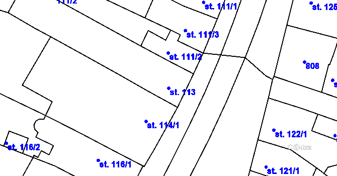 Parcela st. 113 v KÚ Nechanice, Katastrální mapa
