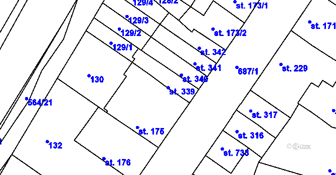 Parcela st. 339 v KÚ Nechanice, Katastrální mapa