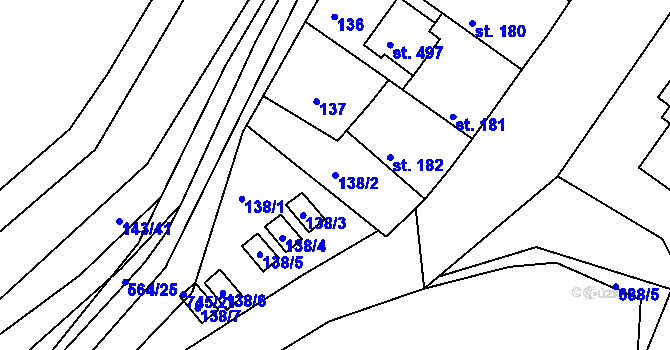 Parcela st. 138/2 v KÚ Nechanice, Katastrální mapa
