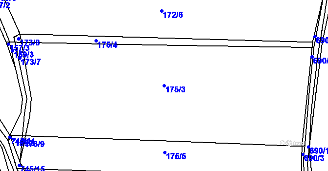 Parcela st. 175/3 v KÚ Nechanice, Katastrální mapa