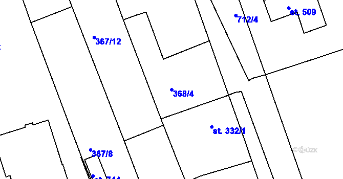 Parcela st. 368/4 v KÚ Nechanice, Katastrální mapa
