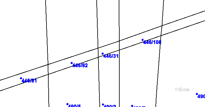 Parcela st. 446/31 v KÚ Nechanice, Katastrální mapa