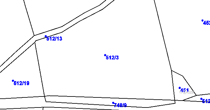 Parcela st. 512/3 v KÚ Nechanice, Katastrální mapa