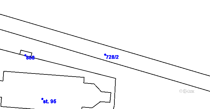 Parcela st. 728/2 v KÚ Nechanice, Katastrální mapa