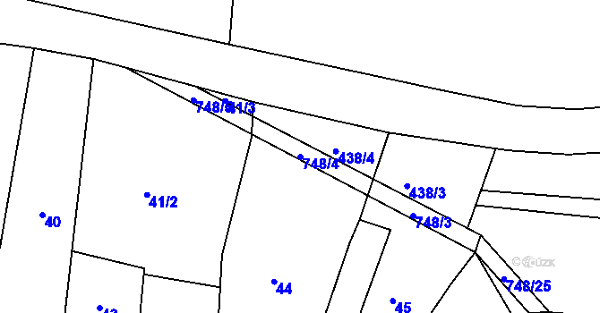 Parcela st. 748/4 v KÚ Nechanice, Katastrální mapa