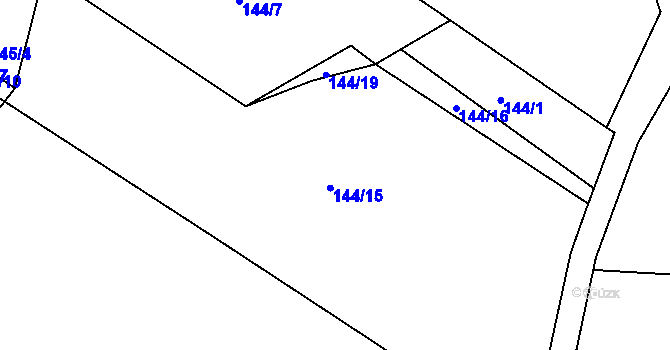 Parcela st. 144/15 v KÚ Nechanice, Katastrální mapa