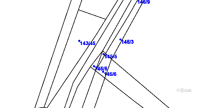 Parcela st. 145/5 v KÚ Nechanice, Katastrální mapa