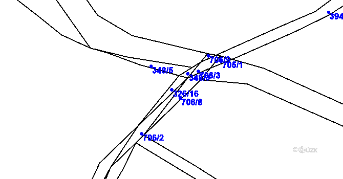 Parcela st. 326/16 v KÚ Nechanice, Katastrální mapa