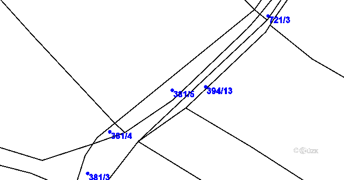 Parcela st. 381/5 v KÚ Nechanice, Katastrální mapa