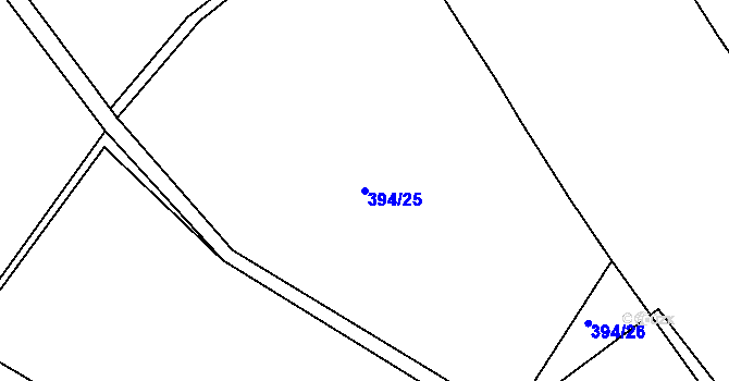 Parcela st. 394/25 v KÚ Nechanice, Katastrální mapa