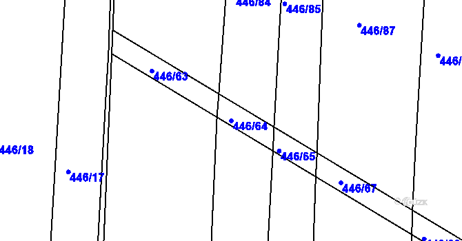 Parcela st. 446/64 v KÚ Nechanice, Katastrální mapa