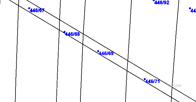 Parcela st. 446/69 v KÚ Nechanice, Katastrální mapa