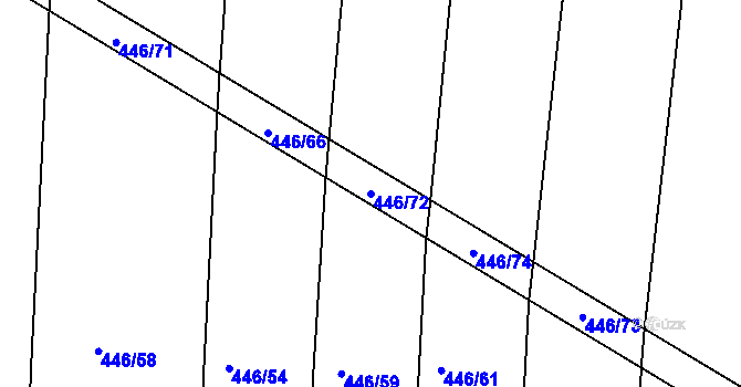 Parcela st. 446/72 v KÚ Nechanice, Katastrální mapa