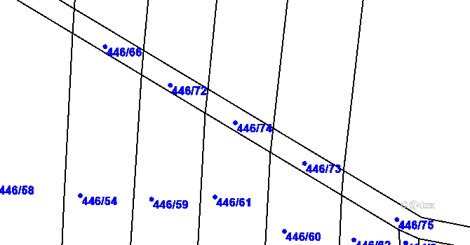 Parcela st. 446/74 v KÚ Nechanice, Katastrální mapa