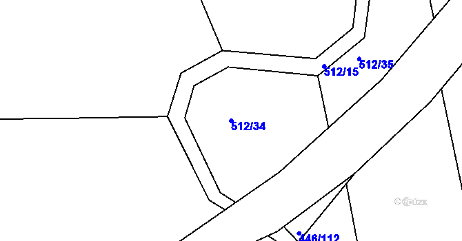 Parcela st. 512/34 v KÚ Nechanice, Katastrální mapa