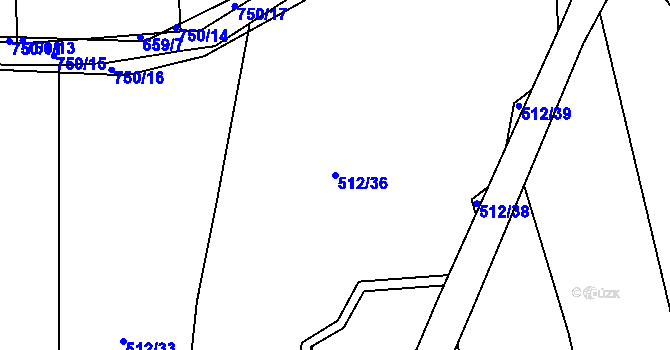 Parcela st. 512/36 v KÚ Nechanice, Katastrální mapa