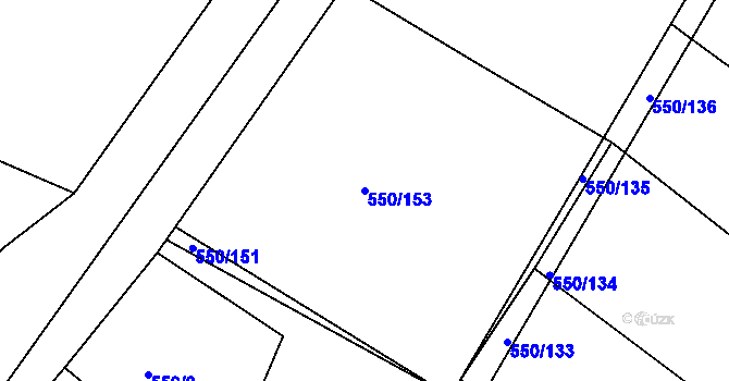 Parcela st. 550/153 v KÚ Nechanice, Katastrální mapa