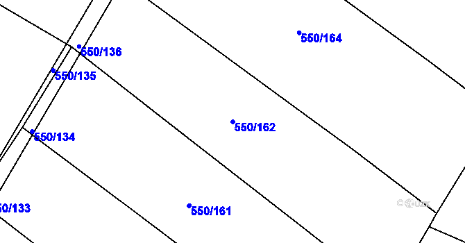 Parcela st. 550/162 v KÚ Nechanice, Katastrální mapa