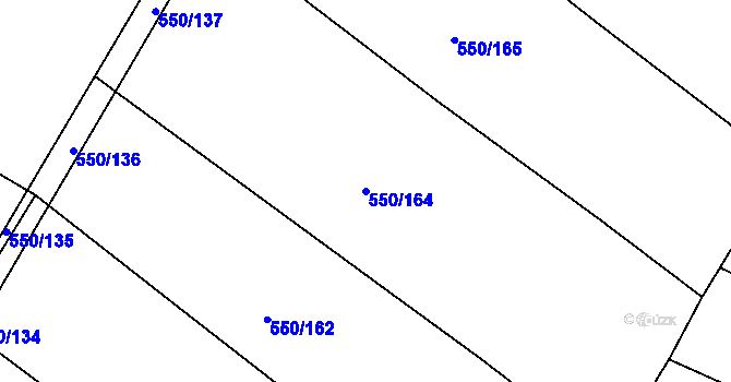Parcela st. 550/164 v KÚ Nechanice, Katastrální mapa