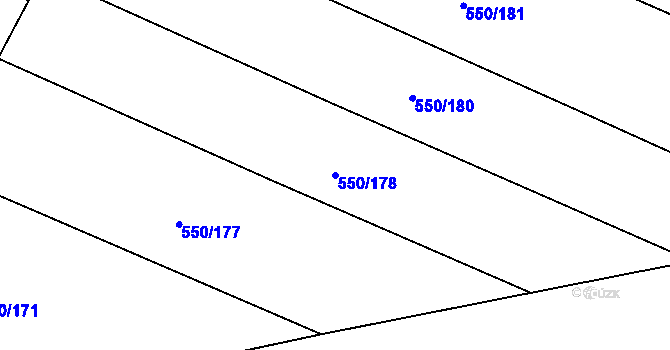 Parcela st. 550/178 v KÚ Nechanice, Katastrální mapa