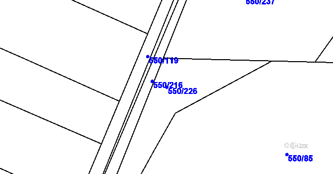 Parcela st. 550/226 v KÚ Nechanice, Katastrální mapa