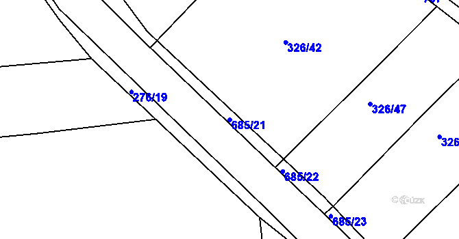 Parcela st. 685/21 v KÚ Nechanice, Katastrální mapa