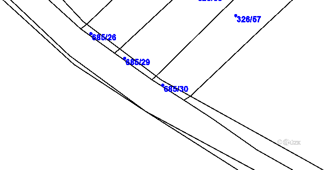 Parcela st. 685/30 v KÚ Nechanice, Katastrální mapa