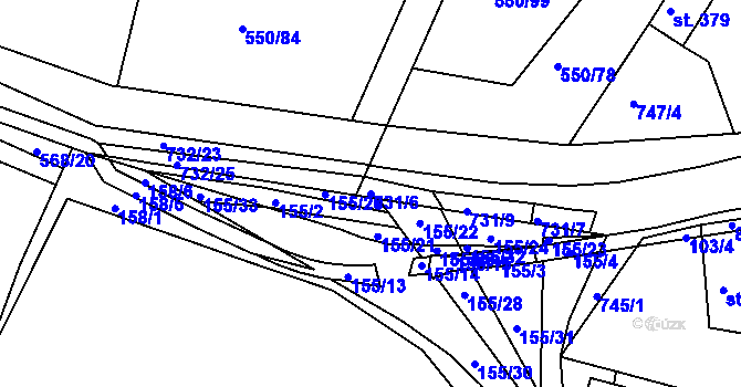 Parcela st. 731/6 v KÚ Nechanice, Katastrální mapa