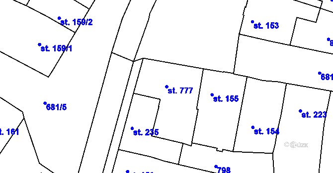 Parcela st. 777 v KÚ Nechanice, Katastrální mapa