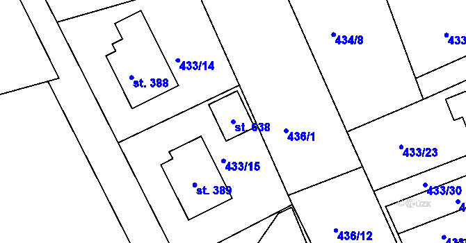 Parcela st. 638 v KÚ Nechanice, Katastrální mapa