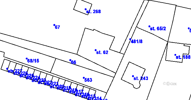 Parcela st. 62 v KÚ Staré Nechanice, Katastrální mapa