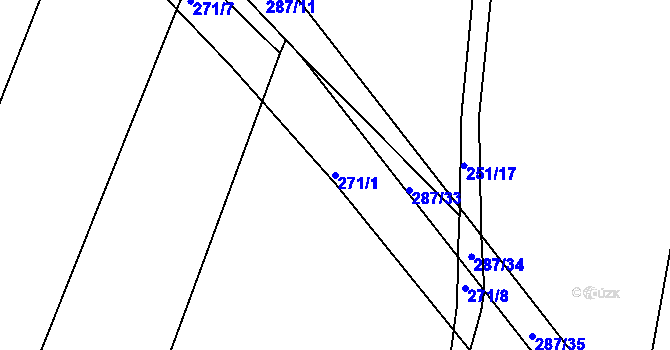 Parcela st. 271/1 v KÚ Staré Nechanice, Katastrální mapa