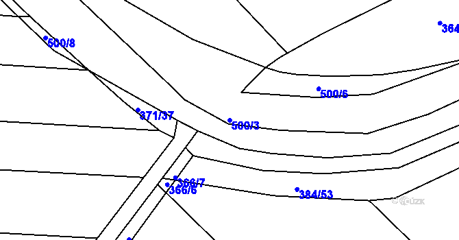 Parcela st. 500/3 v KÚ Staré Nechanice, Katastrální mapa