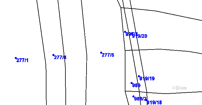 Parcela st. 277/5 v KÚ Březí u Trhových Svinů, Katastrální mapa