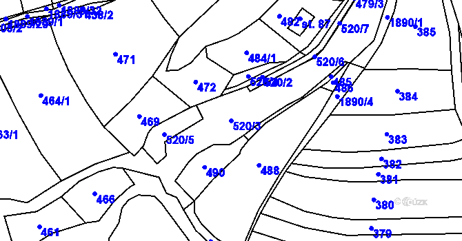 Parcela st. 520/3 v KÚ Březí u Trhových Svinů, Katastrální mapa