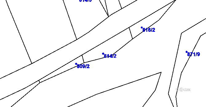 Parcela st. 814/2 v KÚ Březí u Trhových Svinů, Katastrální mapa