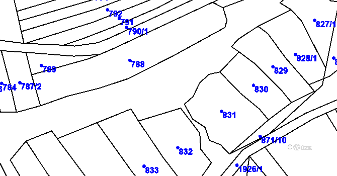 Parcela st. 871/4 v KÚ Březí u Trhových Svinů, Katastrální mapa