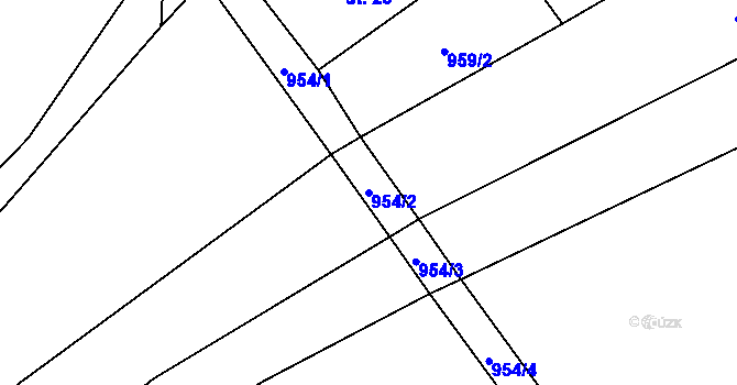 Parcela st. 954/2 v KÚ Březí u Trhových Svinů, Katastrální mapa
